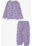 Resim Breeze Kız Bebek Pijama Takımı Sevimli Mısır Patlağı Desenli 9 Ay-3 Yaş, Lila Breeze