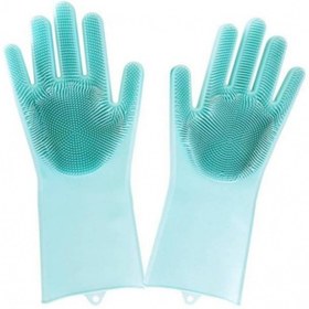 Resim Sihirli Isıya Dayanıklı Silikon Çok Amaçlı Bulaşık Eldiven Fırçası Magic Gloves 
