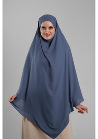 Resim Hürrem Bone İndigo Pratik Hazır Geçmeli Tesettür Eşarp Krep Bağcıklı Sufle Hijab 2313 34 