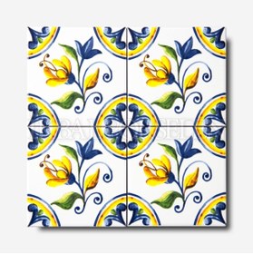 Resim İKBAL ÇİNİ SERAMİK 10x10 Desenli Porselen Karo 5'li 1 Paket Ics05 