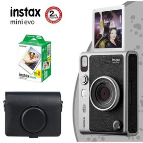 Resim Fujifilm Instax Mini Evo Siyah Fotoğraf Makinesi Çantalı 20'li Film Hediye Seti 1 