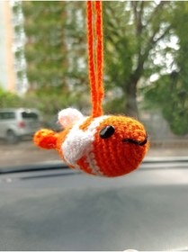 Resim Mony Tasarım Amigurumi Sevimli Balık El Emeği Araba Süsü Dikiz Aynası 