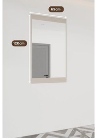 Resim Evora Modül 7 Modern Portmanto Ayna Vestiyer Vizon - Lefkas Vizon 