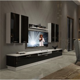 Resim Decoraktiv Trendstyle 8d Mdf Tv Ünitesi Tv Sehpası - Beyaz - Siyah 