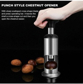 Resim Barbekü Gereçler Kestane Açacağı Paslanmaz Çelik Ceviz Soyucu Manuel Yumruk Fındıkkıran Sheller Çaba Tasarrufu Ev Mutfak Gereçleri 