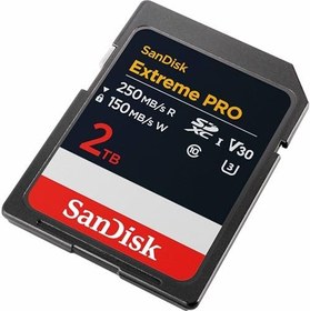 Resim SanDisk Extreme PRO Extreme PRO SDXC UHS-I hafıza kartı 2 TB (V30, 250 MB/s'ye kadar aktarım hızı, U3, 4K UHD videolar) SanDisk QuickFlow teknolojisi, ısıya dayanıklı 