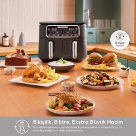 Resim Karaca Air Pro Cook Duo Köz XXXL 8 Litre Airfryer Iconic Beige 8 Kişilik 