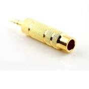 Resim 3.5 mm Erkek-6.3 mm Dişi Stereo Çevirici Gold Stoktan Aynı Gün Kargo