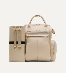 Resim Angel Bej Kumaş Bebek Bakım Çantası 