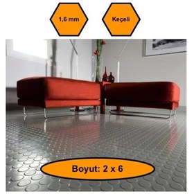 Resim Gri Paralı Muşamba , Zemin Örtüsü, Kaymaz Özellikli Zemin Paspası, 2x6 Metre 