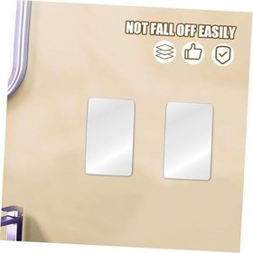 Resim Kyrotech 2 Adet Kendinden Yapışkanlı Akrilik Pleksi Ayna, Esnek Dekoratif Sticker Duvar Aynası, Kırılmaz, Hafif, Kolay Montajlı Modern Süsleme, Ev, Ofis, Banyo ve Çocuk Odası İçin (Gümüş, 5x15 CM) 