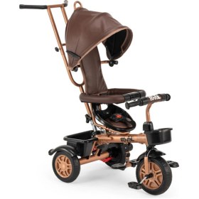 Resim Gold Hiper Bike Üç Tekerlekli Tenteli Ebeveyn Kontrollü Çocuk Bisikleti Kahverengi 