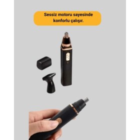 Resim Belle Fusion Mey Ithalat® USB Şarjlı Sessiz Burun ve Kulak Kılı Temizleme Cihazı 