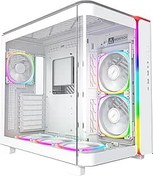 Resim MONTECH King 95 PRO Çift Odacıklı ATX Orta Kule PC Oyun Kasası, Yüksek Hava Akışı, Aletsiz Paneller, Sağlam Kavisli Temperli Cam Ön, Altı ARGB PWM Fan Fan Hub, King 95 PRO Beyaz ABD 