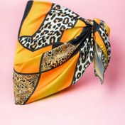 Resim pistore Siyah Sarı Leopar Desenli Kısa Pareo Saten İç Göstermez Kadın Plaj Elbisesi Yeni Sezon 