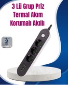 Resim Genel Markalar 3 USB Çıkışlı Hızlı Şarjlı Anahtarlı Üçlü Priz 