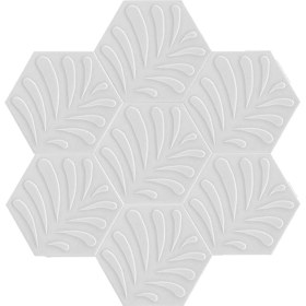 Resim Armada Çini 15X17 cm Yaprak Beyaz Altıgen Çini Karo 