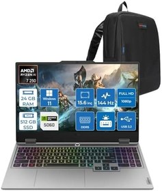 Resim Lenovo LOQ 15AHP10 AMD Ryzen 7 250 AI 24GB DDR5 512GB SSD 8GB/RTX5060 100W GDDR7 15.6" FHD (1920x1080) IPS 300nits 144Hz Win11Pro Gaming Bilg.83JG008UTRP02+ZettaÇanta 