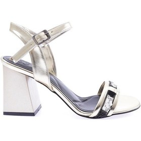 Resim Dgn 809-23y Kadin Bantli Taşli Topuklu Sandalet 809-1922-R13842 Altın 