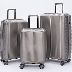 Resim Polipropilen 3'lü Kırılmaz Valiz Seti Gri 