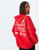 Resim Arkası Baskılı Sweatshirt Kapüşonlu Şardonlu Rahat Kalıp 