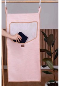 Resim Lüx Kapı Arkası Kirli Çamaşır Sepeti I Temiz Çamaşır Sepet Pembe 