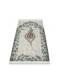 Resim Hediyelik Seccade, İnci Tesbih, Pamuklu Şal, Asetat Kutulu 26 23 Set Yeşil 