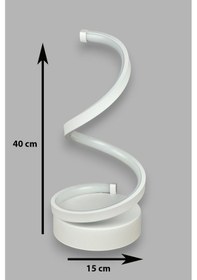 Resim Lara Abajur Beyaz Renk Gün Işığı Led Işıklı Modern Tasarım Led Masa Lambası - Abajur - Gece Lambası Beyaz 