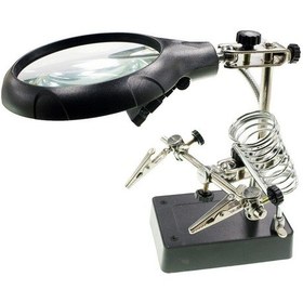 Resim Masaüstü Ledli Mg16129-C Mini Havya Stand Pcb Tutucu Büyüteç 