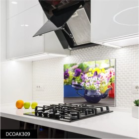 Resim Cam Ocak Arkası Koruyucu | Çiçek 