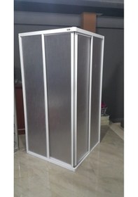 Resim Blackline Beyaz Mika Köşe Duşakabin Özel Üretim 100 x 100 CM 