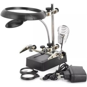 Resim Mg16129-C Led Işıklı Büyüteçli - Mercekli Havya Sehpası Zd-126-3 (497613901) 
