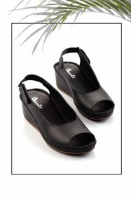 Resim Bambi Siyah Leather Kadın Dolgu Topuklu Ayakkabı K05717250403 