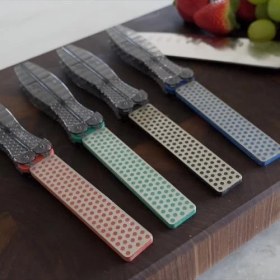 Resim Storemax Diafold Diamantschärfer - Doppelseitig - Schwarz/ - Blau/grob - Mit Wasser Oder Trocken Verwendbar - Griffe 