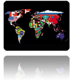 Resim İlyuka Mousepad 40x30cm Gaming Oyuncu Mp534030 World Map Flags 