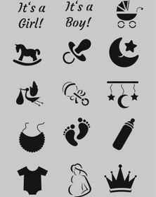 Resim Çocuk Desen Stencil Şablon 25X35 Ç-049 