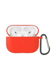 Resim Koodmax Apple Uyumlu AirPods Pro 2. Nesil Silikon Kılıf + Metal Kopça - Kırmızı 