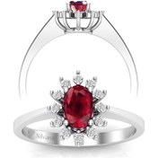 Resim 0,60 Karat Pırlantalı Yakut Yüzük (464656390) 