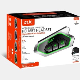 Resim D60 Motor Kask Kulaklık Rgb Modlu Motosiklet Kulaklık Su Geçirmez 5.3 Bluetooth Intercom 