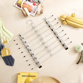 Resim SONGMICS CRI006-20 Metal Kıyafet/Pantolon Askısı, Pantolon, Çoraplar Etekler için, 40 x 10,5 cm (Ekstra Geniş) Kaymaz, Krom Kaplama, 20 Adet 