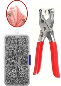 Resim Buffer ® 200 adet Paslanmaz Çelik Çıtçıt ve Pense Seti Metal Çıt Çıt Makinesi 