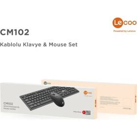 Resim Senal Store Lenovo CM102 USB Kablolu Türkçe Q Klavye & Mouse Set Siyah 