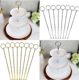 Resim Getshopmini Epoksi Kek Standı Kulp Yuvarlak Gümüş M002 