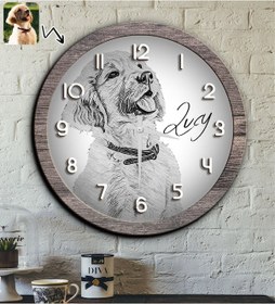 Resim Bk Gift Kişiye Özel Karakalem Evcil Hayvan Tasarımlı Ahşap Duvar Saati, Arkadaşa Hediye, Sevgiliye Hediye, Ev Hediyesi Kobitmeyencom33906 Bk Gift 