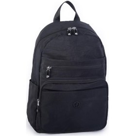 Resim Nas Bag Unisex Büyük Boy Çok Gözlü Su Geçirmez Sırt Çantası Siyah 