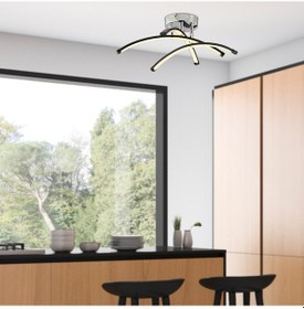 Resim Dosse 3Lü Siyah 28 Watt Plafonyer 3 Renkli Ledli Modern Mutfak Banyo Led Salon Sarkıt Avize 