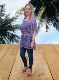 Resim boutique venüs Plaj Elbisesi Pareo - Mor Siyah Standart 