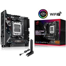Resim Asus Rog Strıx B850-ı Gamıng Wıfı, 2xddr5, 2xm.2, Hdmı, Dp, Type-c, Wi-fi 7, Bluetooth V5.4, Mini Itx, Am5 Soket Gamıng Anakart 