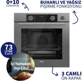 Resim Ferre Steamart & Fryart Chef Edition Gri 3'lü Ankastre Set XE64CPR-LN388-D082SA 