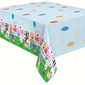Resim 1 Adet Peppa Pig Temalı Parti Masa Örtüsü - Doğum Günü ve Tatil Toplantıları İçin Sevimli Dekorasyon 